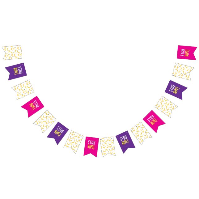Funny Banana Pun Party pattern colourful - editabl Bunting (All)