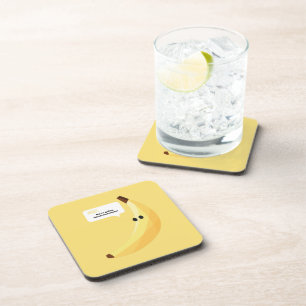 Funny Banana Pun Party pattern colourful - editabl Coaster