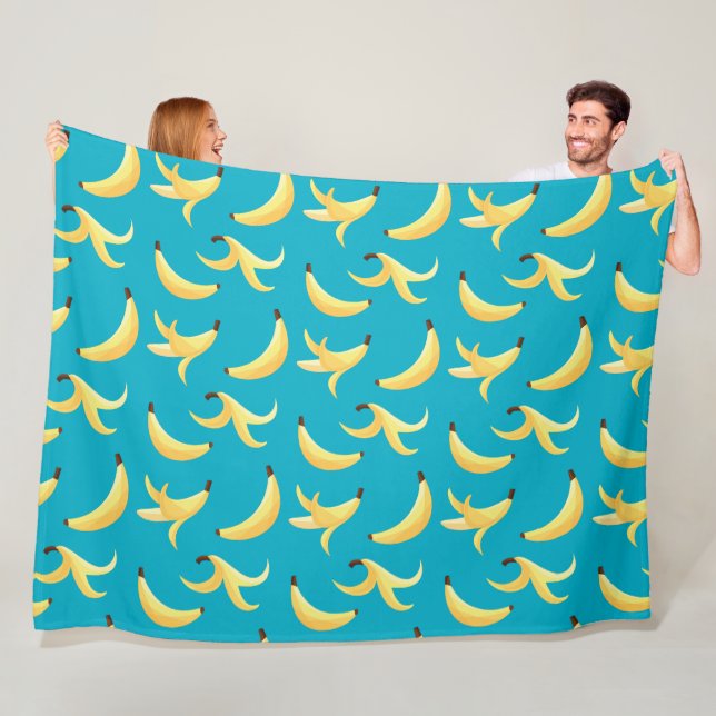 Funny Banana Pun Party pattern colourful - editabl Fleece Blanket (In Situ)