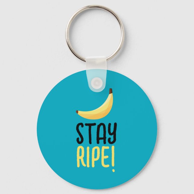 Funny Banana Pun Party pattern colourful - editabl Key Ring (Front)