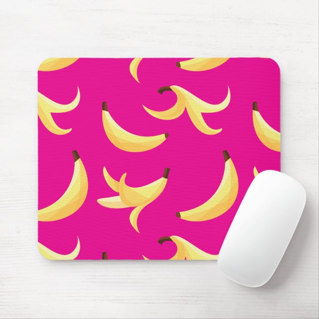 Funny Banana Pun Party pattern colourful - editabl Mouse Mat (With Mouse)