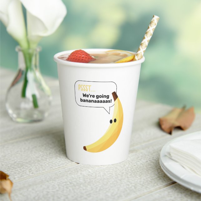 Funny Banana Pun Party pattern colourful - editabl Paper Cups (Insitu)