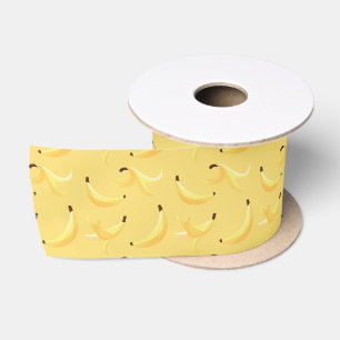 Funny Banana Pun Party pattern colourful - editabl Satin Ribbon