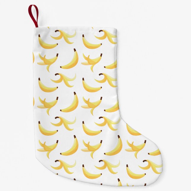 Funny Banana Pun Party pattern colourful - editabl Small Christmas Stocking (Front)