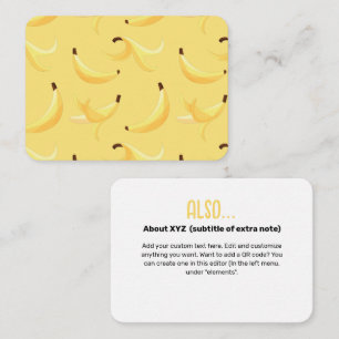 Funny Banana Pun Party pattern favours - editable Enclosure Card