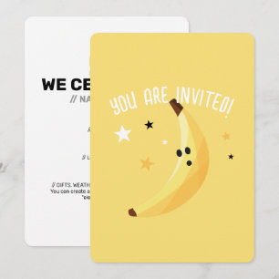 Funny Banana Pun Party pattern favours - editable Invitation