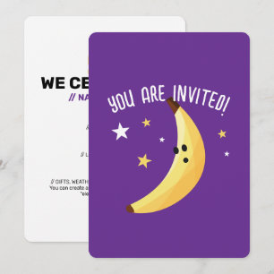 Funny Banana Pun Party pattern favours - editable Invitation