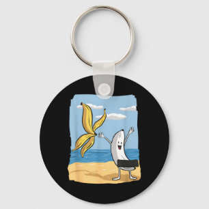 Funny Banana Throwing Off Peel Fathers Day Key Ring