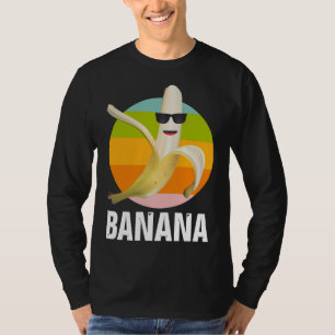 Funny Banana Wearing Sunglasses Retro Design Fruit T-Shirt