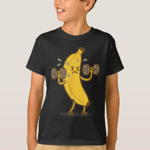 Funny Banana Weightlifting Gym Workout Humour  T-Shirt