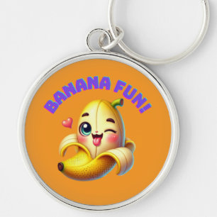 Funny Banana Winking Design for Fun and Playful Gi Key Ring