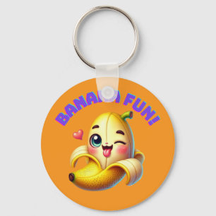 Funny Banana Winking Design for Fun and Playful Gi Key Ring