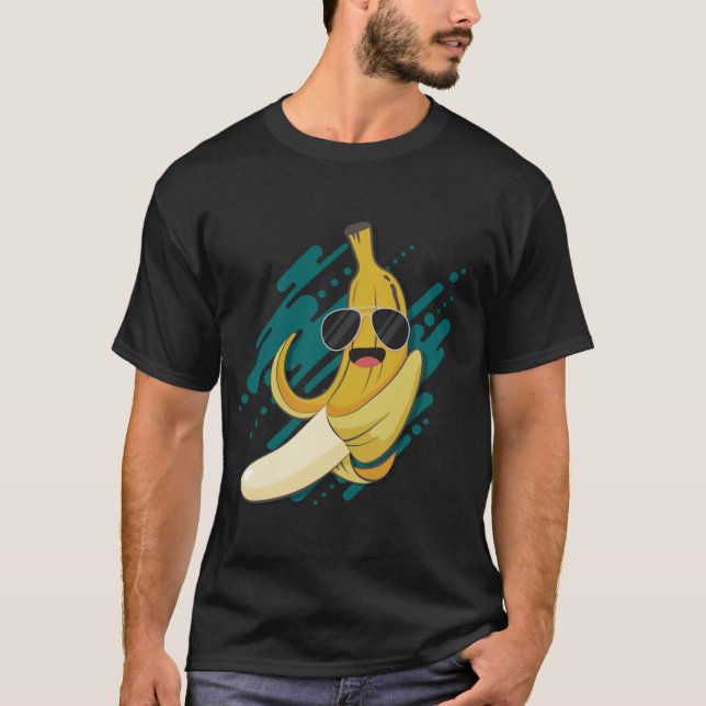 Funny Banana With Sunglasses Potassium Healthy Fru T-Shirt (Front)