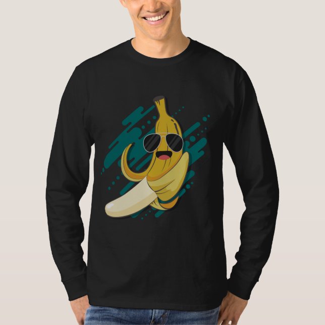 Funny Banana With Sunglasses Potassium Healthy Fru T-Shirt (Front)