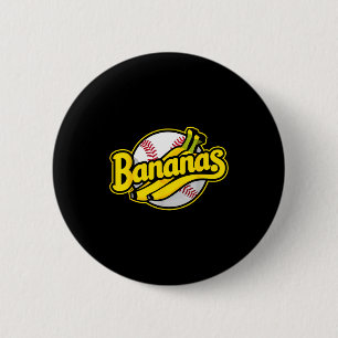 Funny Bananas Baseball Vintage Graphic  6 Cm Round Badge