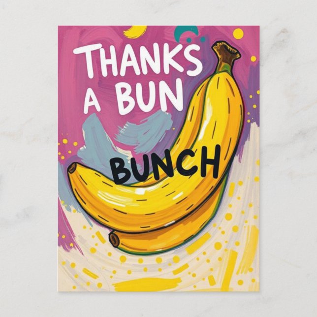 Funny Bananas Thank you Cute  Postcard (Front)