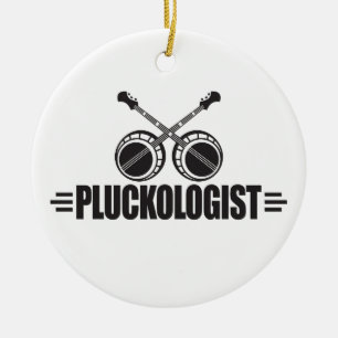 Funny Banjo Player Ceramic Tree Decoration