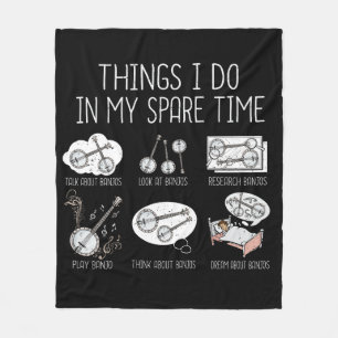 Funny Banjo Player Gifts Country Music Bluegrass Fleece Blanket