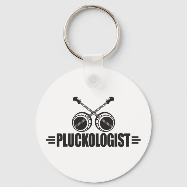 Funny Banjo Player Key Ring (Front)