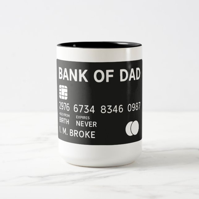 Funny Bank Of Dad Two-Tone Coffee Mug (Center)