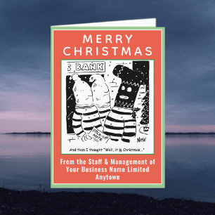 Funny Bank Robbers Christmas Holiday Card
