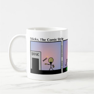 Funny Bank Robbery Stickman Mug - 014