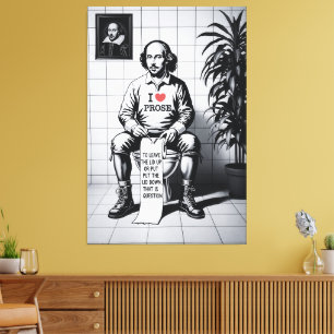 Funny Banksy style Shakespeare canvas print