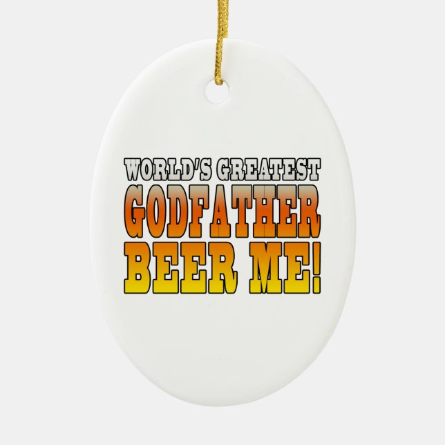 Funny Baptisms Birthdays Worlds Greatest Godfather Ceramic Tree Decoration (Front)