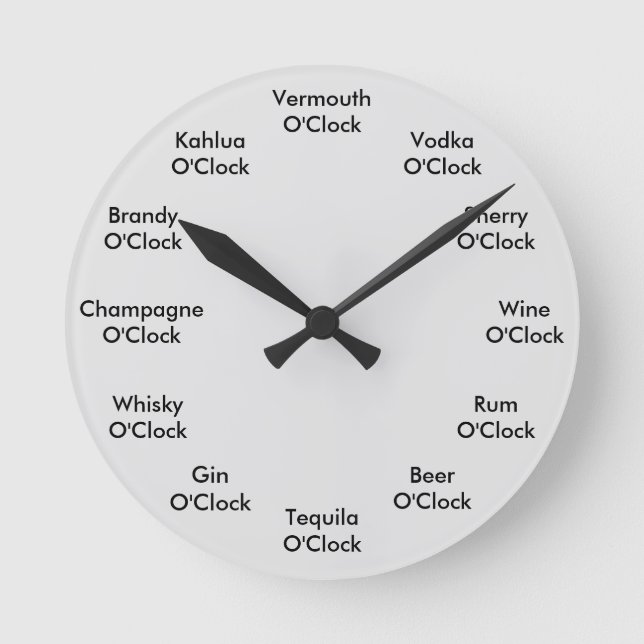 Funny Bar Clock Personalised Grey Wall Clock (Front)
