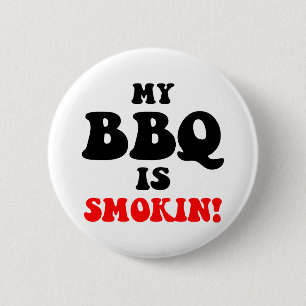 Funny barbecue 6 cm round badge