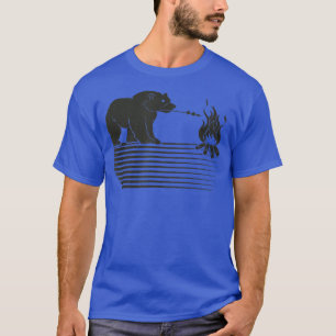 Funny Barbecue Bear Grilling Nature Forest  T-Shirt