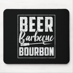 Funny Barbecue Beer Bourbon Graphic Women Men Meat Mouse Mat