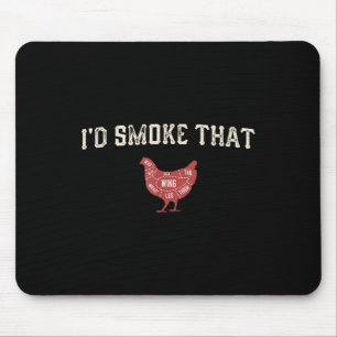 Funny Barbecue Chicken Graphic Women Men Meat Smok Mouse Mat