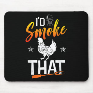 Funny Barbecue Chicken Graphic Women Men Meat Smok Mouse Mat