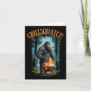 Funny Barbecue Griller Shirt - Bigfoot Grilling Sa Card