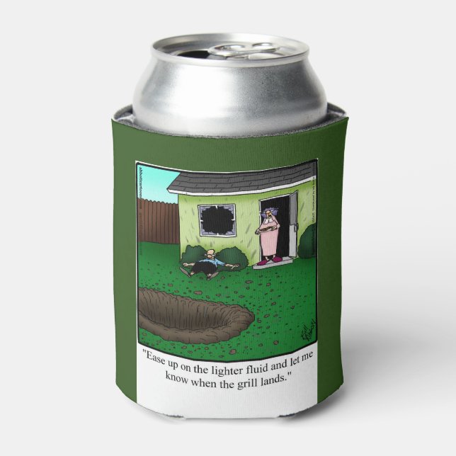 Funny Barbecue Humour Beer Can Cooler (Can Front)