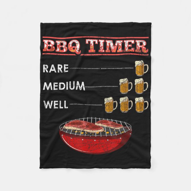 Funny Barbecue Lover Beer Drunk Drinking Gift Idea Fleece Blanket (Front)