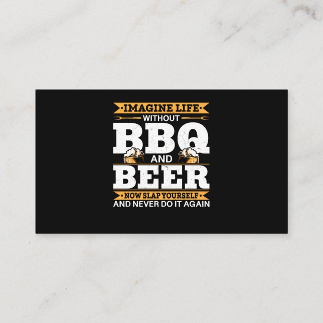 Funny Barbecue Meat Smoking Men BBQ Grilling Business Card (Front)