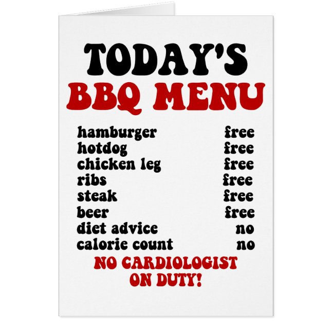 Funny Barbecue Menu (Front)