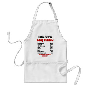 Funny Barbecue Menu Standard Apron