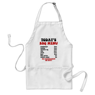 Funny Barbecue Menu Standard Apron