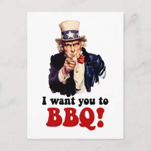 Funny barbecue postcard