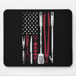 Funny Barbecue Smoke Us Flag July 4th Of Bbq Tools Mouse Mat