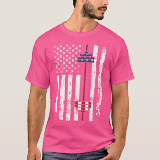 Funny Barbell Art Barbell Flag Weightlifting Fitne T-Shirt