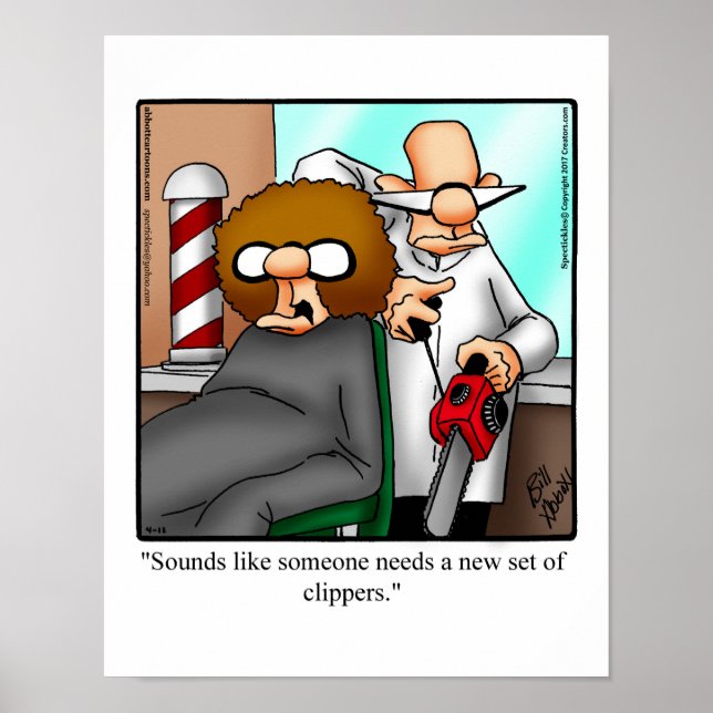 Funny Barbershop Humour Poster (Front)