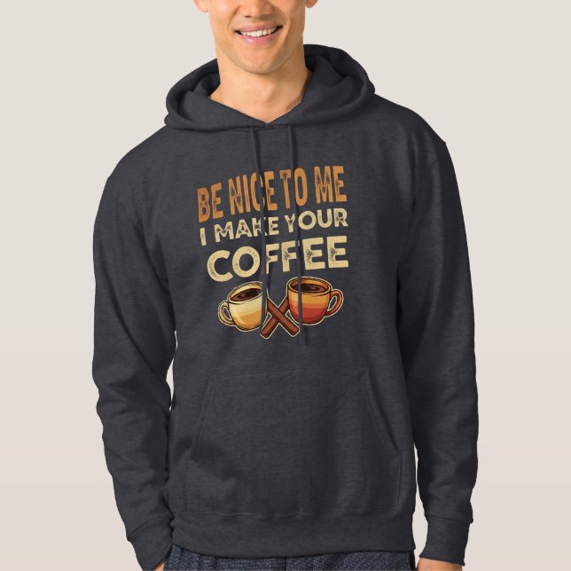 Funny Barista Cafe Lover Gift Hoodie (Front)