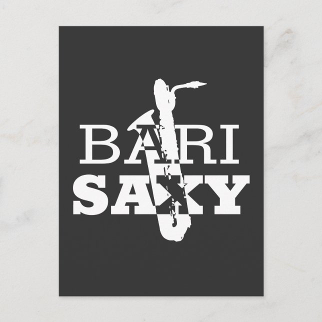 Funny Baritone Saxophone Gift For Bari Saxophonist Postcard (Front)