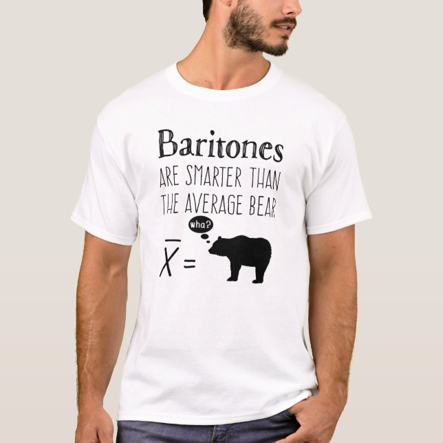 Funny Baritone T-shirt - Average Bear (Front)