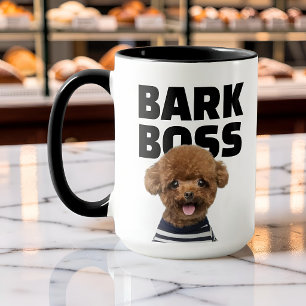 Funny Bark Boss Dog Photo Personalised Mug