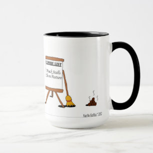 Funny Barn Chores Horse Cartoon Mug